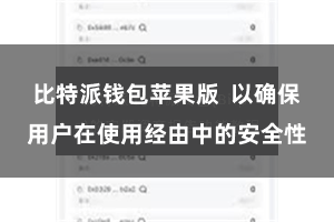 比特派钱包苹果版  以确保用户在使用经由中的安全性