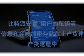 比特派安卓  用户的私钥等迫切信息齐会被加密存储在土产货建造中