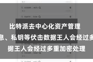 比特派去中心化资产管理  扫数交游信息、私钥等伏击数据王人会经过多重加密处理